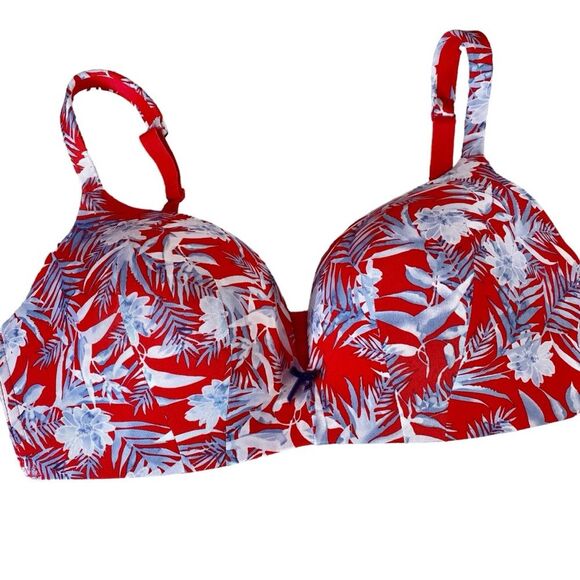 Cacique Full Coverage Padded Push Up Bra 38DD Floral Pattern No Underwire - Picture 1 of 7